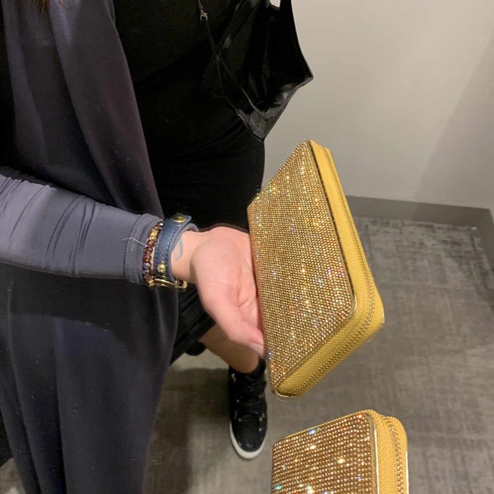 Rhinestone Gold Crystal Wallet